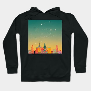 A colorful city under the stars Hoodie